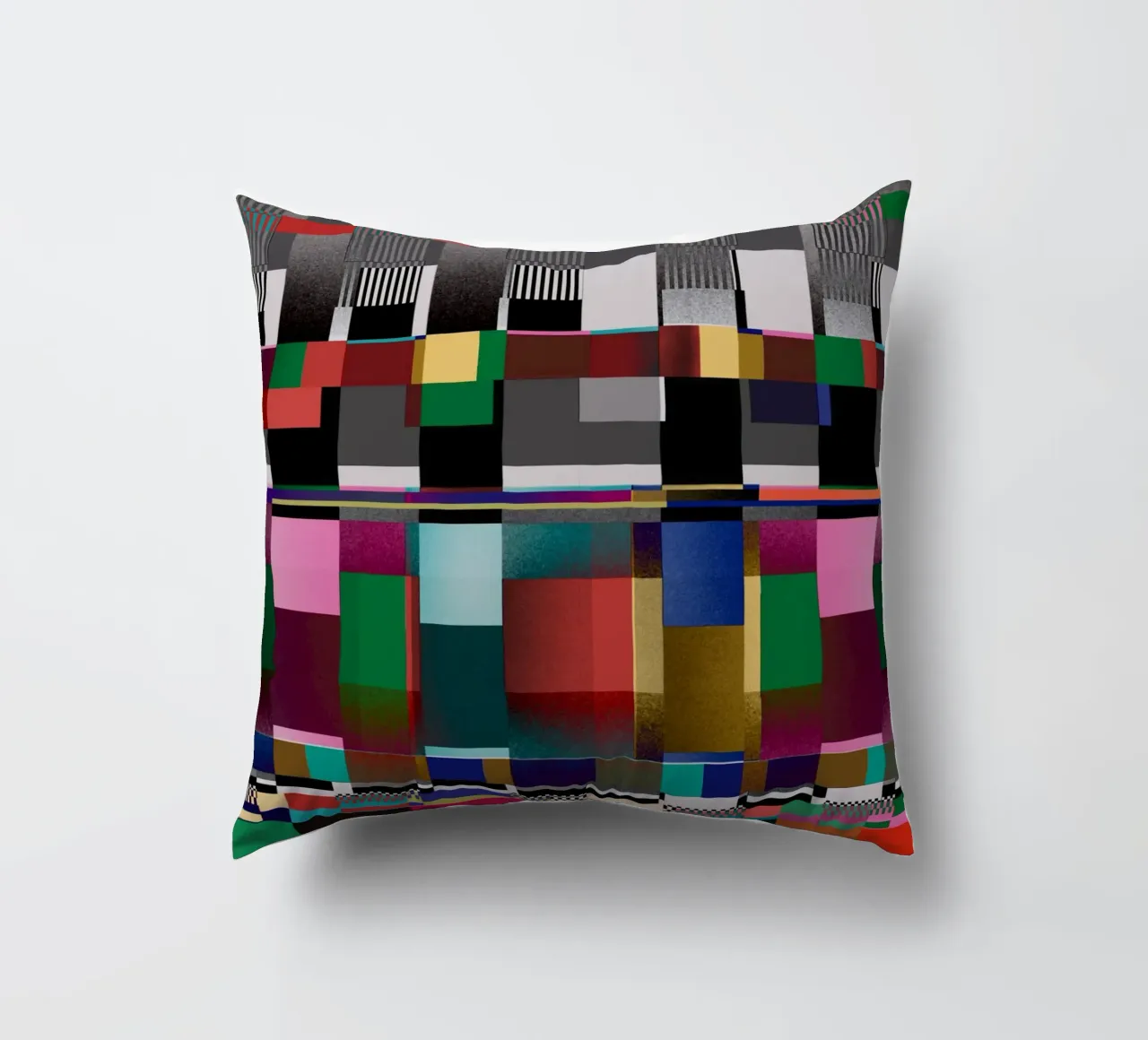 Glitches pattern 09 decorative cushion by Little Dean