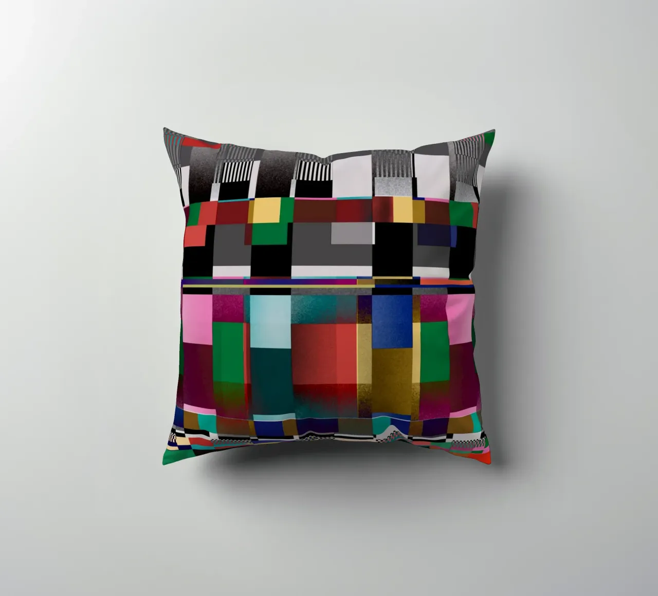 Glitches pattern 09 decorative cushion by Little Dean