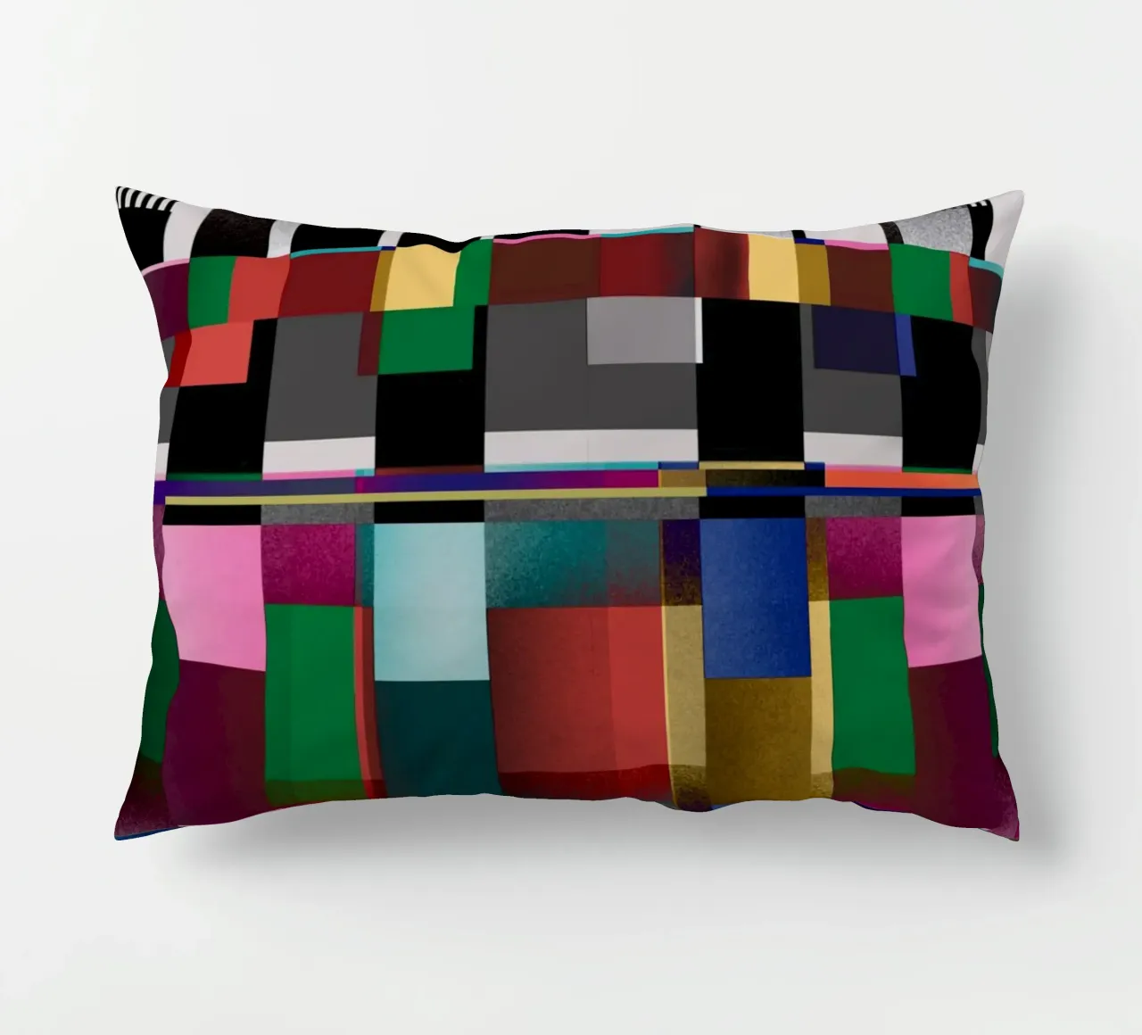 Glitches pattern 09 decorative cushion by Little Dean