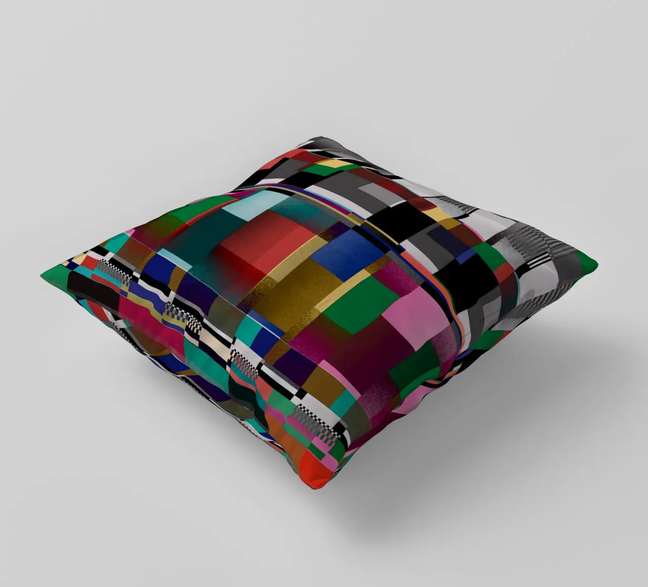 Glitches pattern 09 decorative cushion by Little Dean