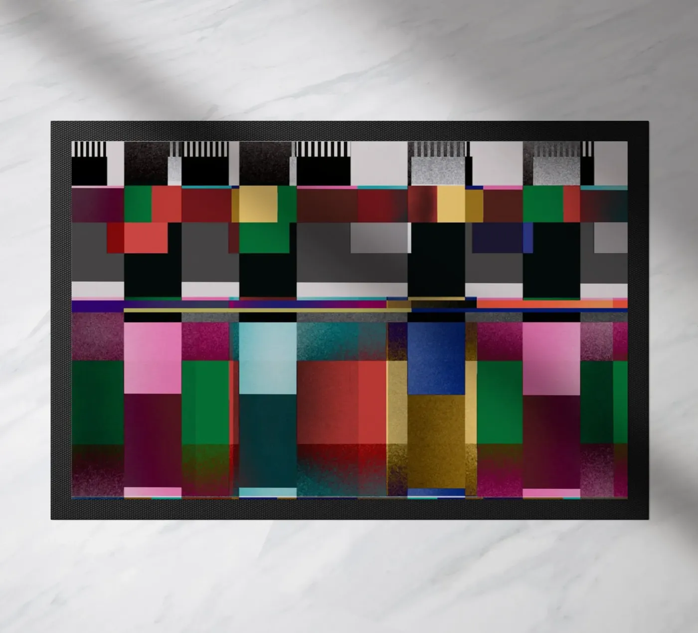 Glitches pattern 09 Fußmatte von Little Dean