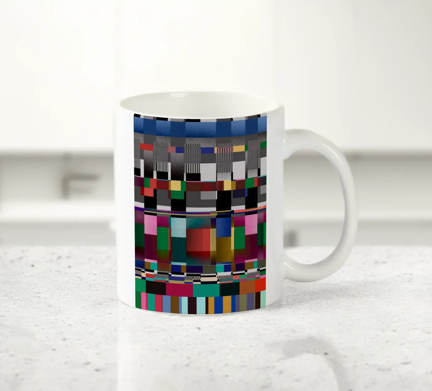 Glitches pattern 09 ceramic mug by Little Dean