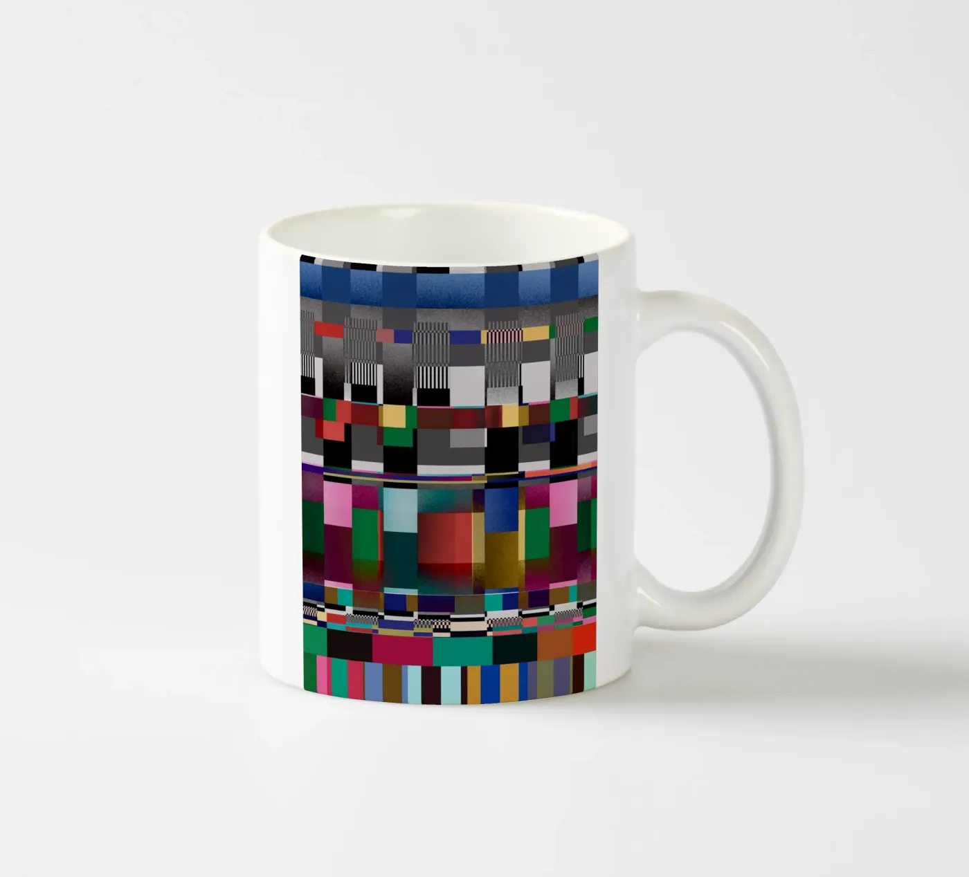Glitches pattern 09 ceramic mug by Little Dean