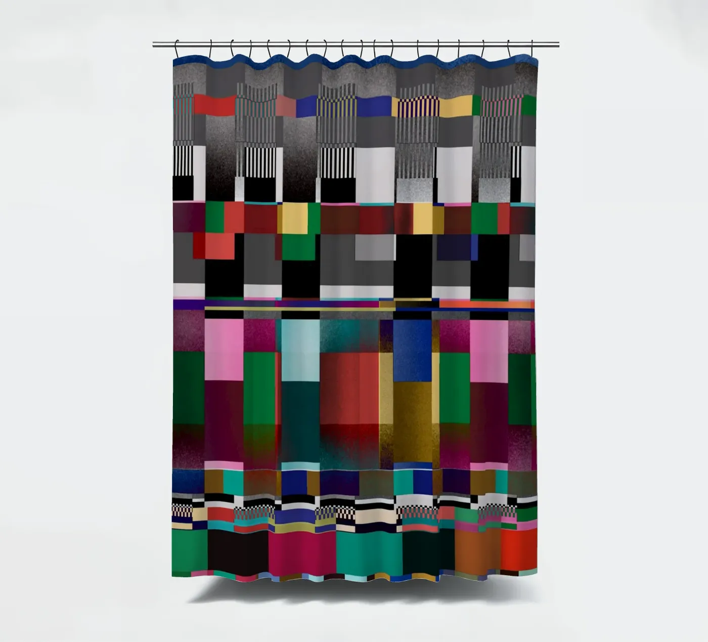 Glitches pattern 09 shower curtain by Little Dean
