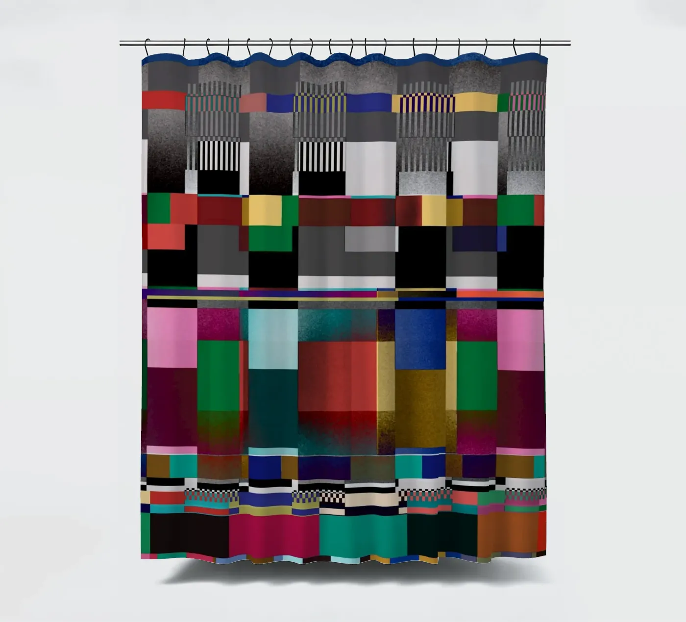 Glitches pattern 09 shower curtain by Little Dean