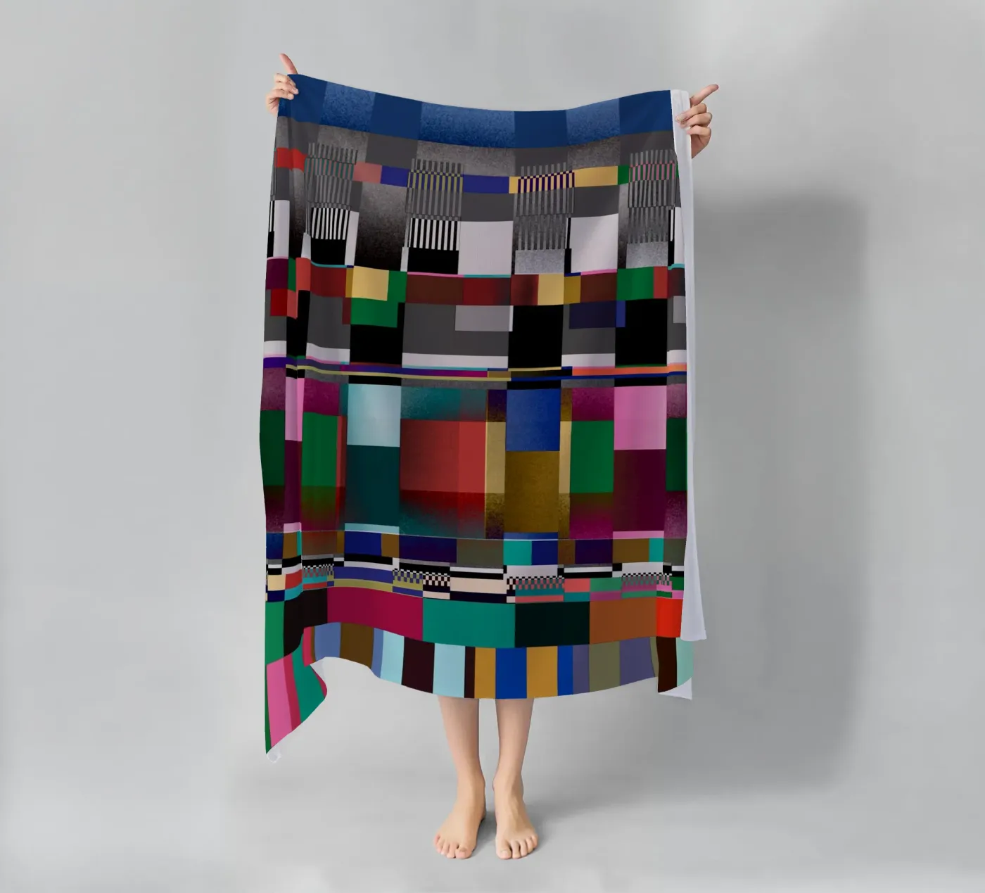 Glitches pattern 09 beach towel by Little Dean