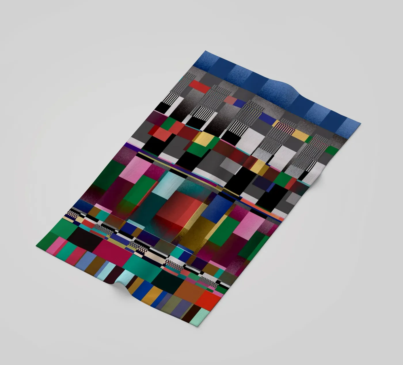 Glitches pattern 09 beach towel by Little Dean