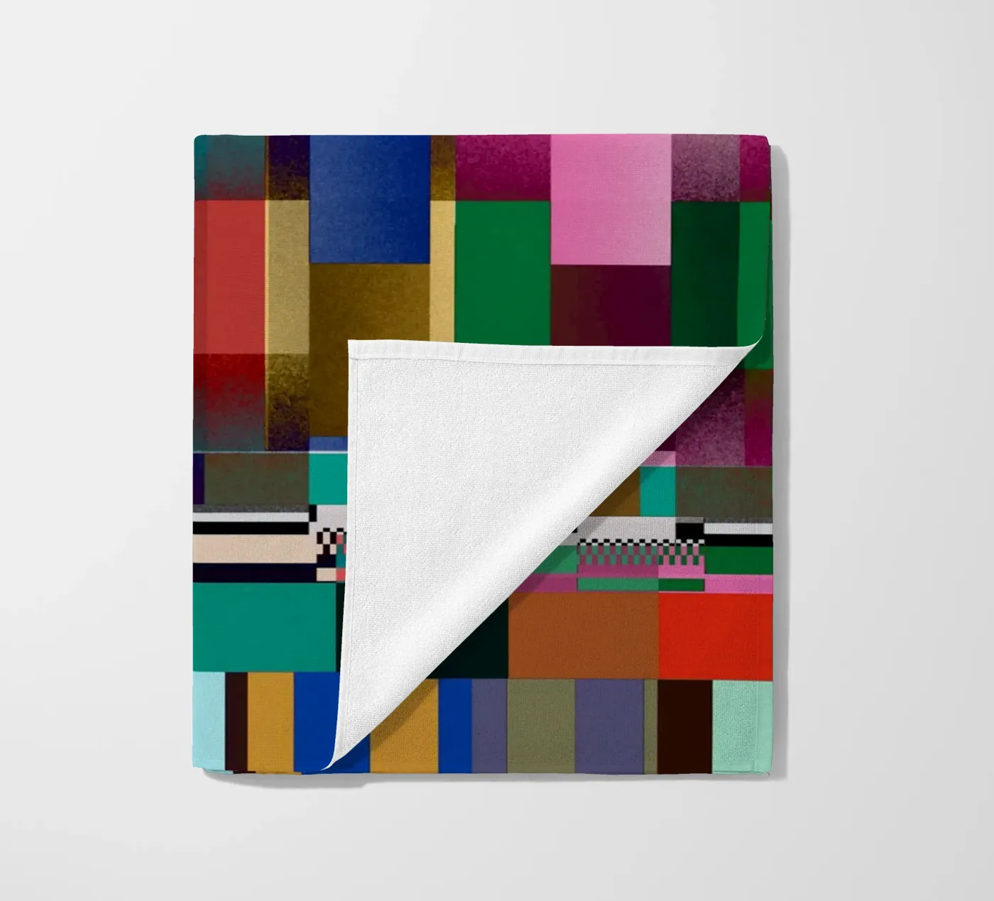 Glitches pattern 09 beach towel by Little Dean