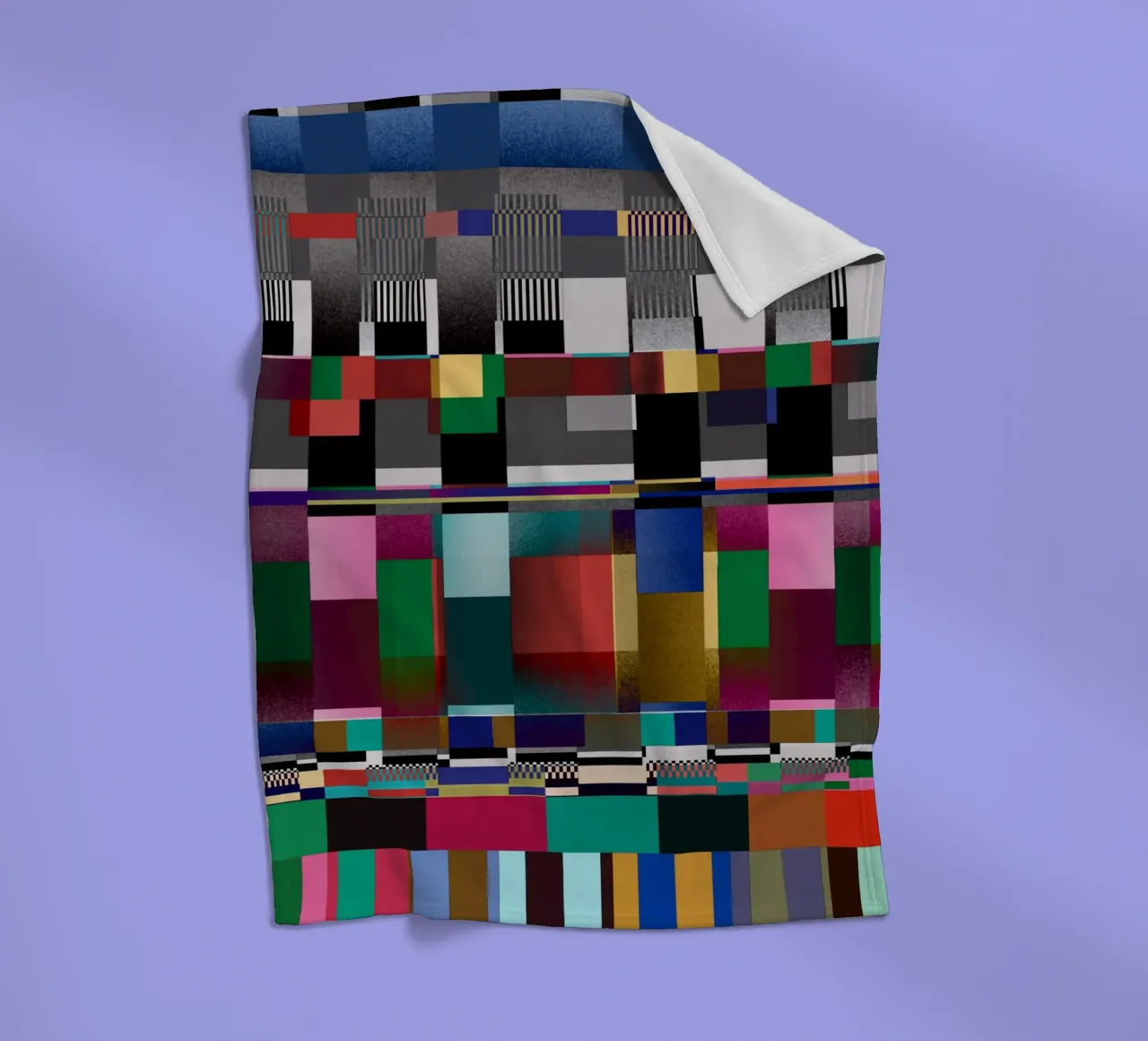 Glitches pattern 09 fleece blanket by Little Dean