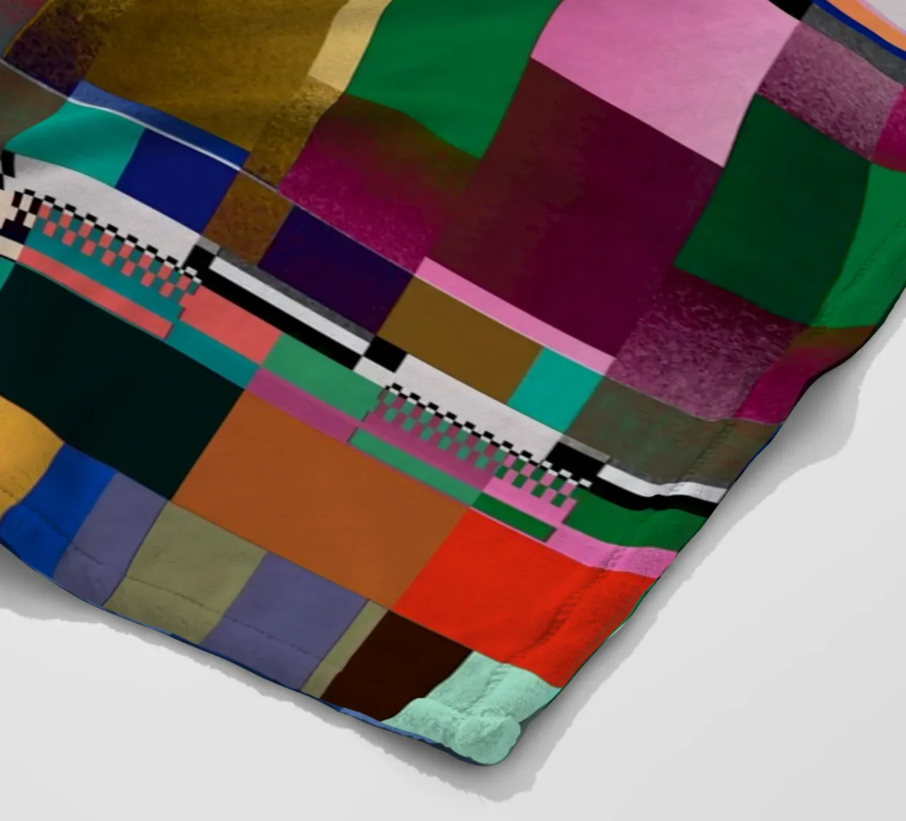 Glitches pattern 09 fleece blanket by Little Dean