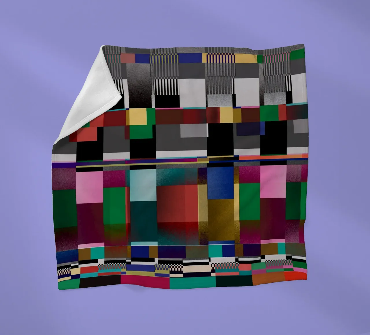 Glitches pattern 09 fleece blanket by Little Dean