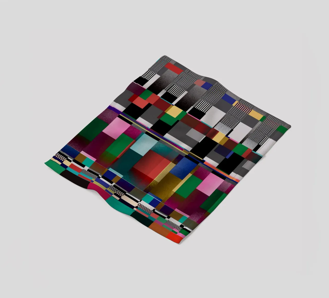 Glitches pattern 09 fleece blanket by Little Dean