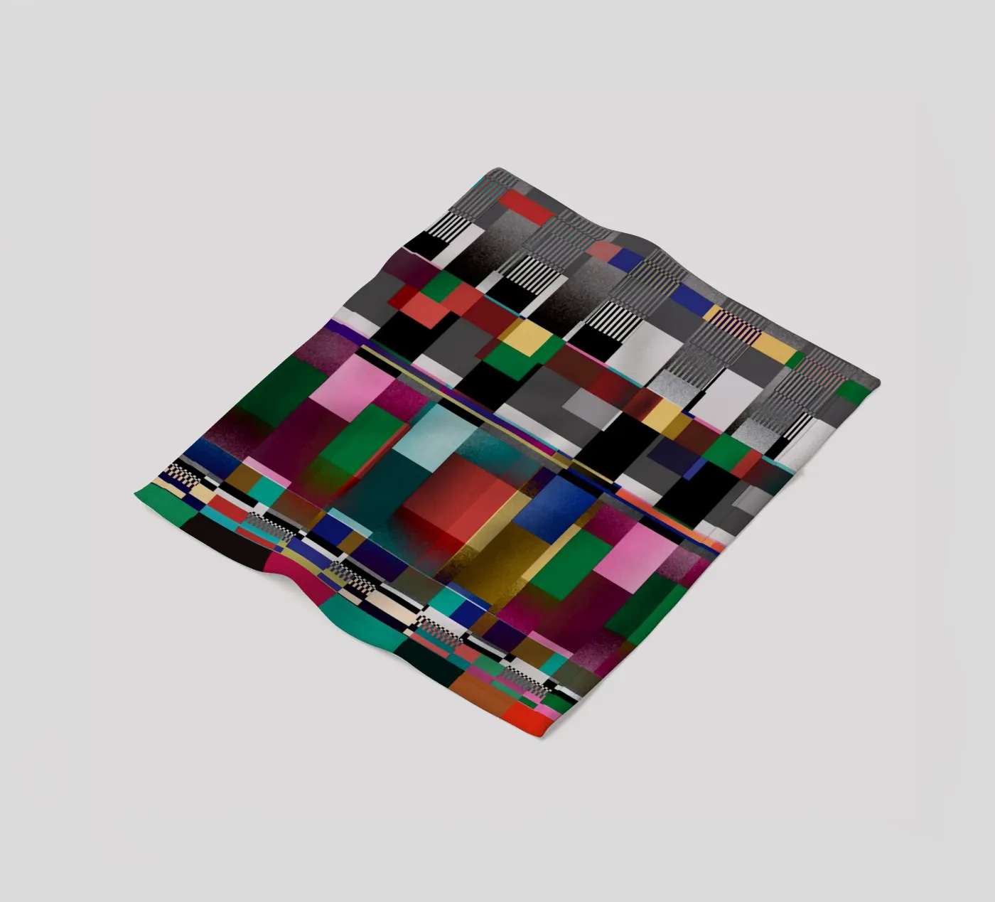 Modello Glitches 09 coperta in pile da Little Dean