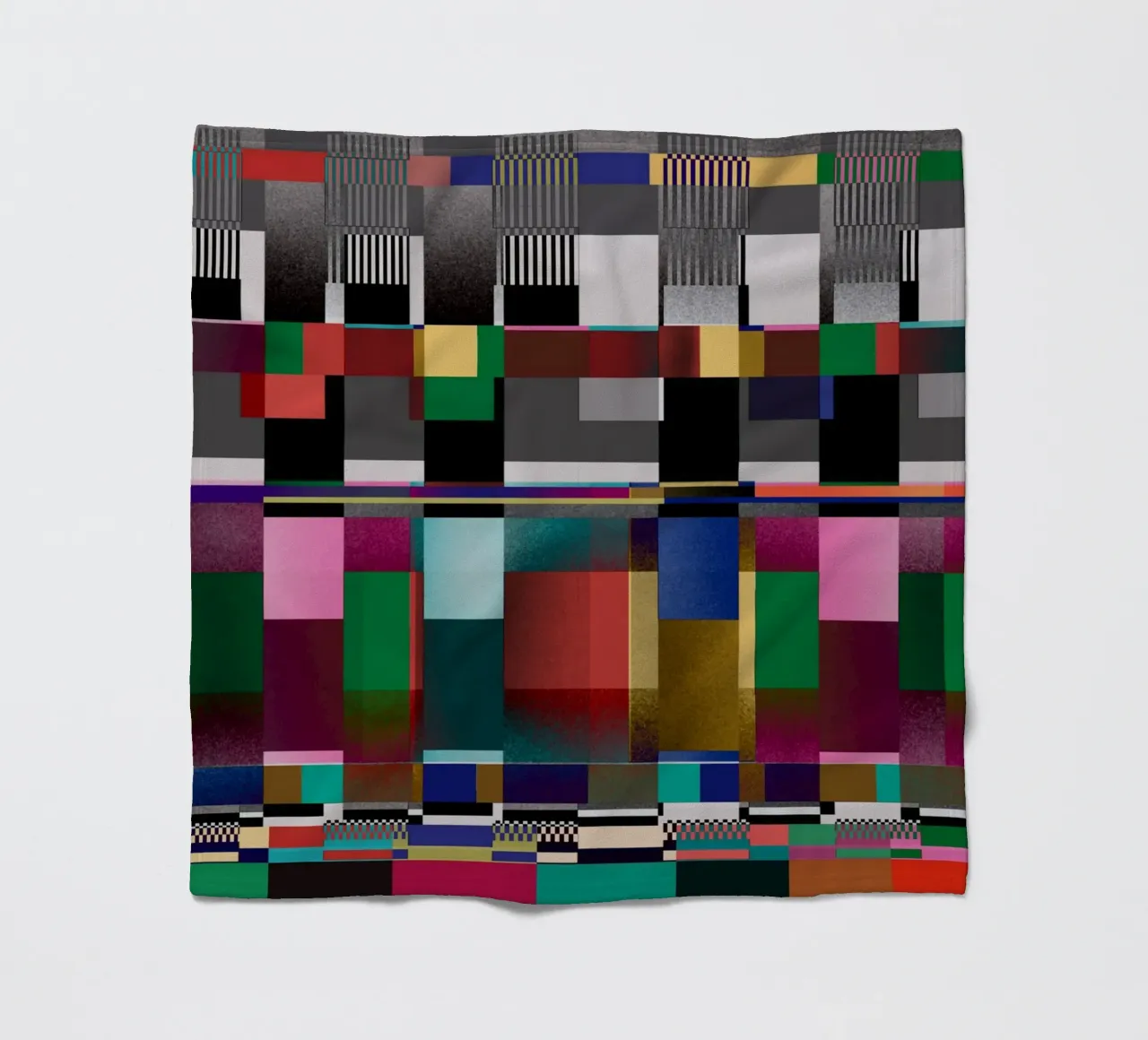 Glitches pattern 09 fleece blanket by Little Dean
