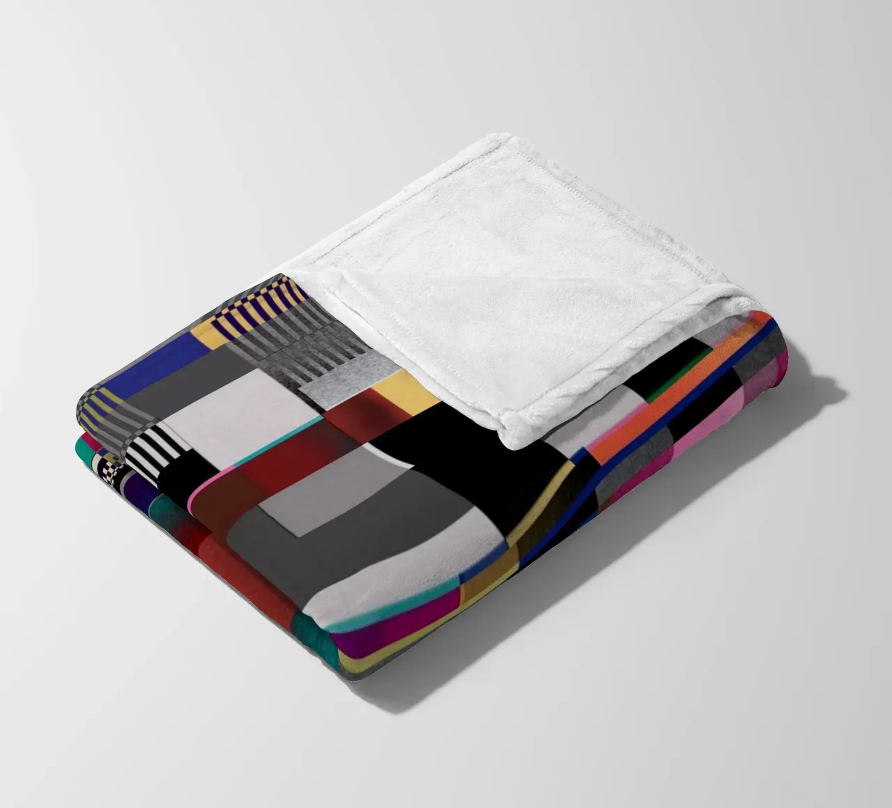 Glitches pattern 09 fleece blanket by Little Dean