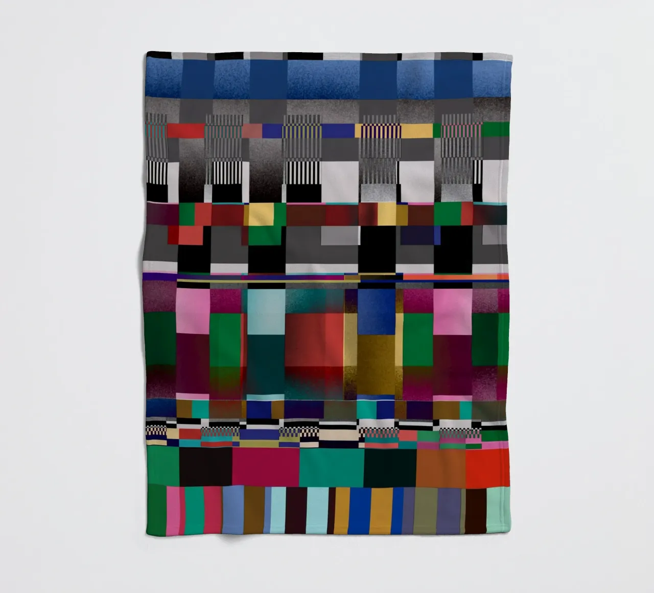 Glitches pattern 09 fleece blanket by Little Dean