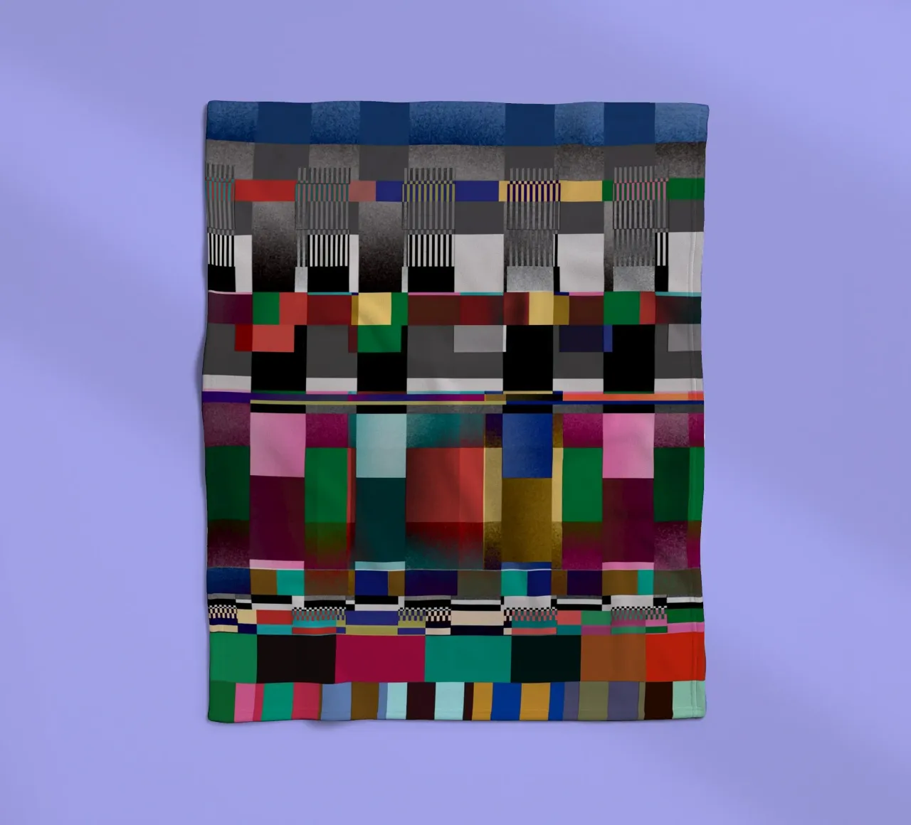 Glitches pattern 09 fleece blanket by Little Dean