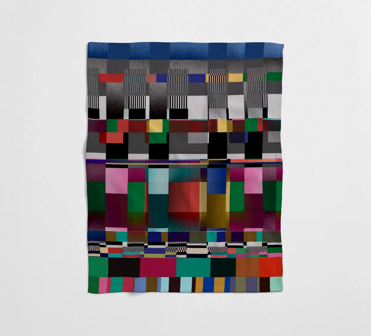 Glitches pattern 09 fleece blanket by Little Dean