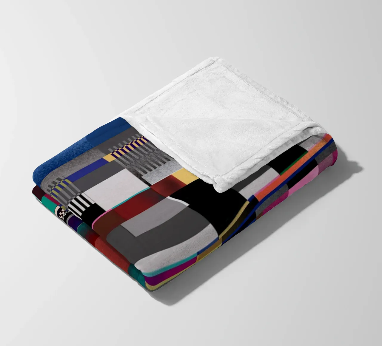 Glitches pattern 09 fleece blanket by Little Dean