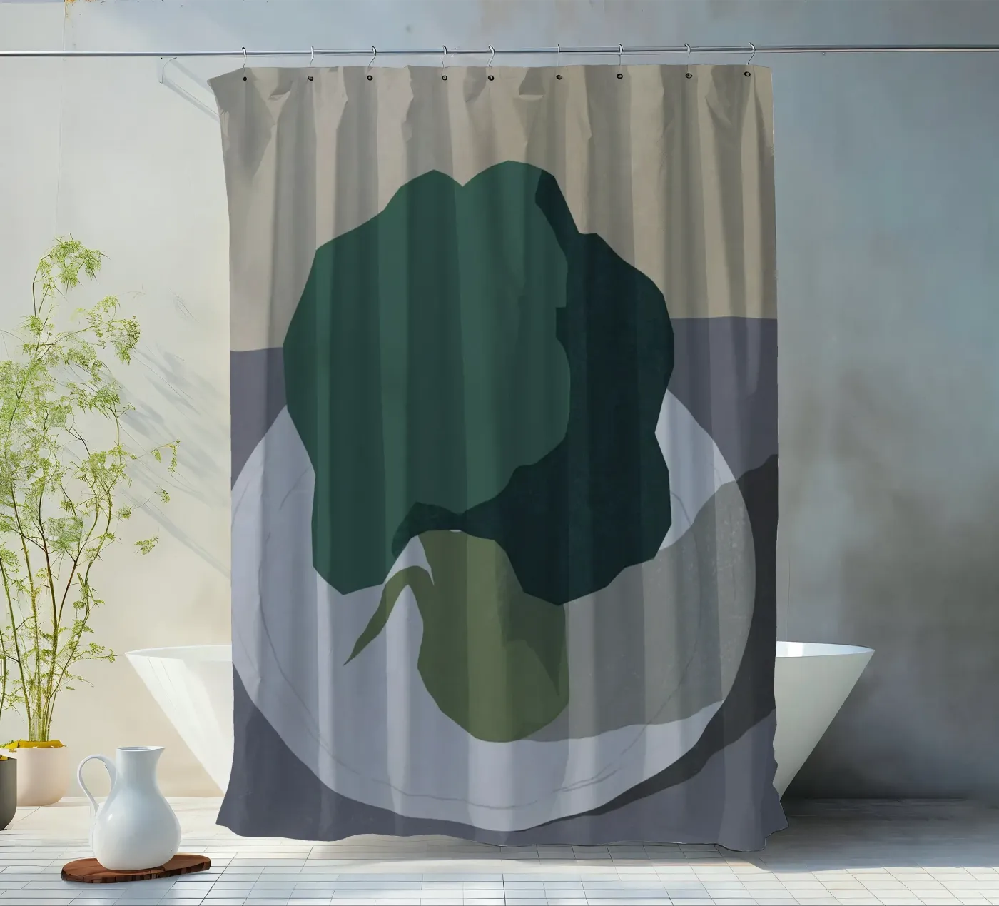 Brokkoli Duschvorhang von Little Dean