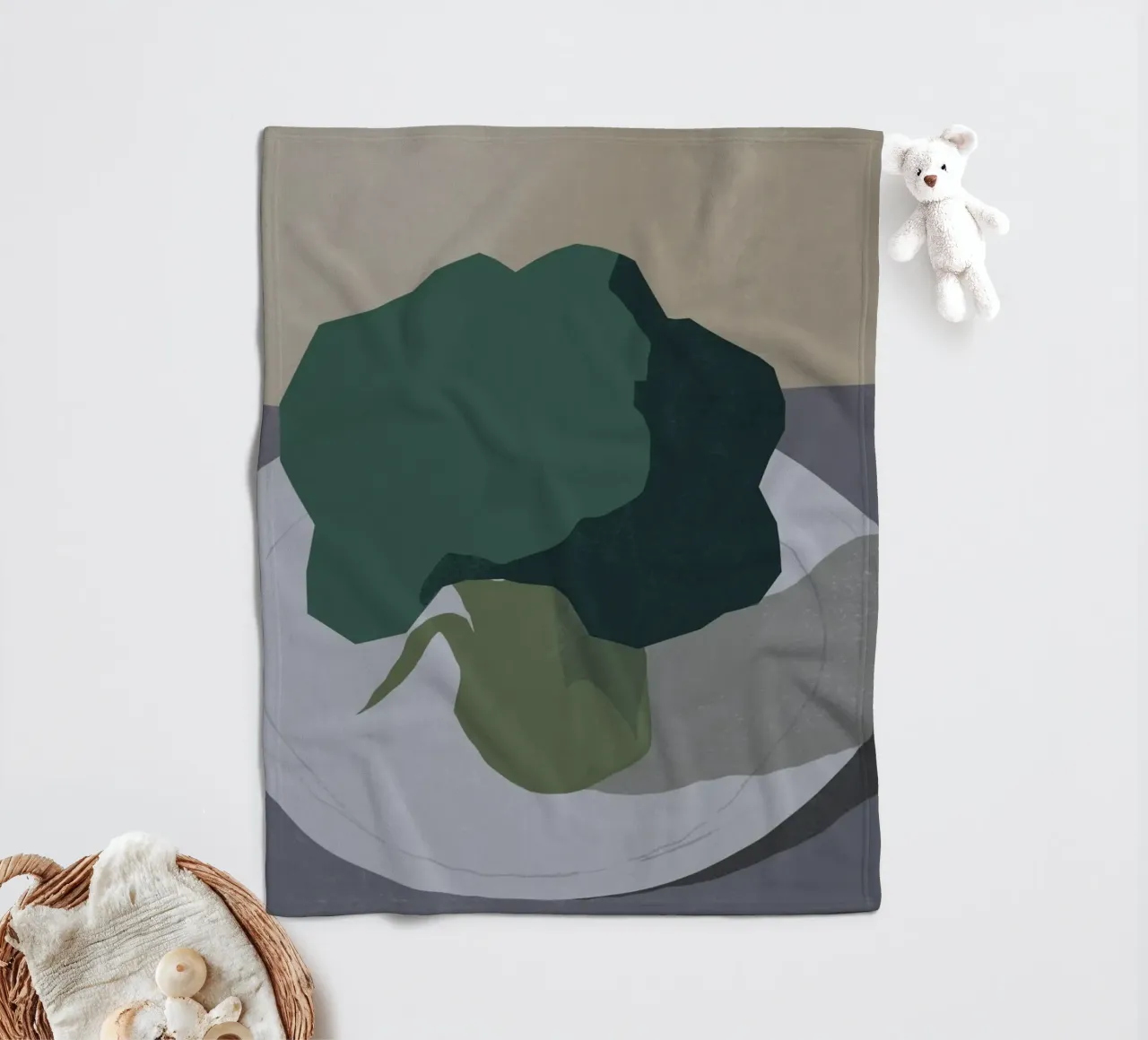 Broccoli fleecedeken van Little Dean