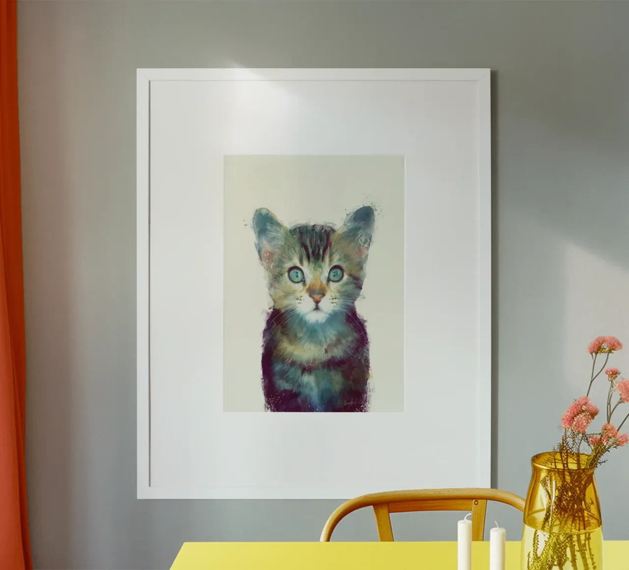 espressione del gattino carino amy hamilton poster con telaio in alluminio da kbm store