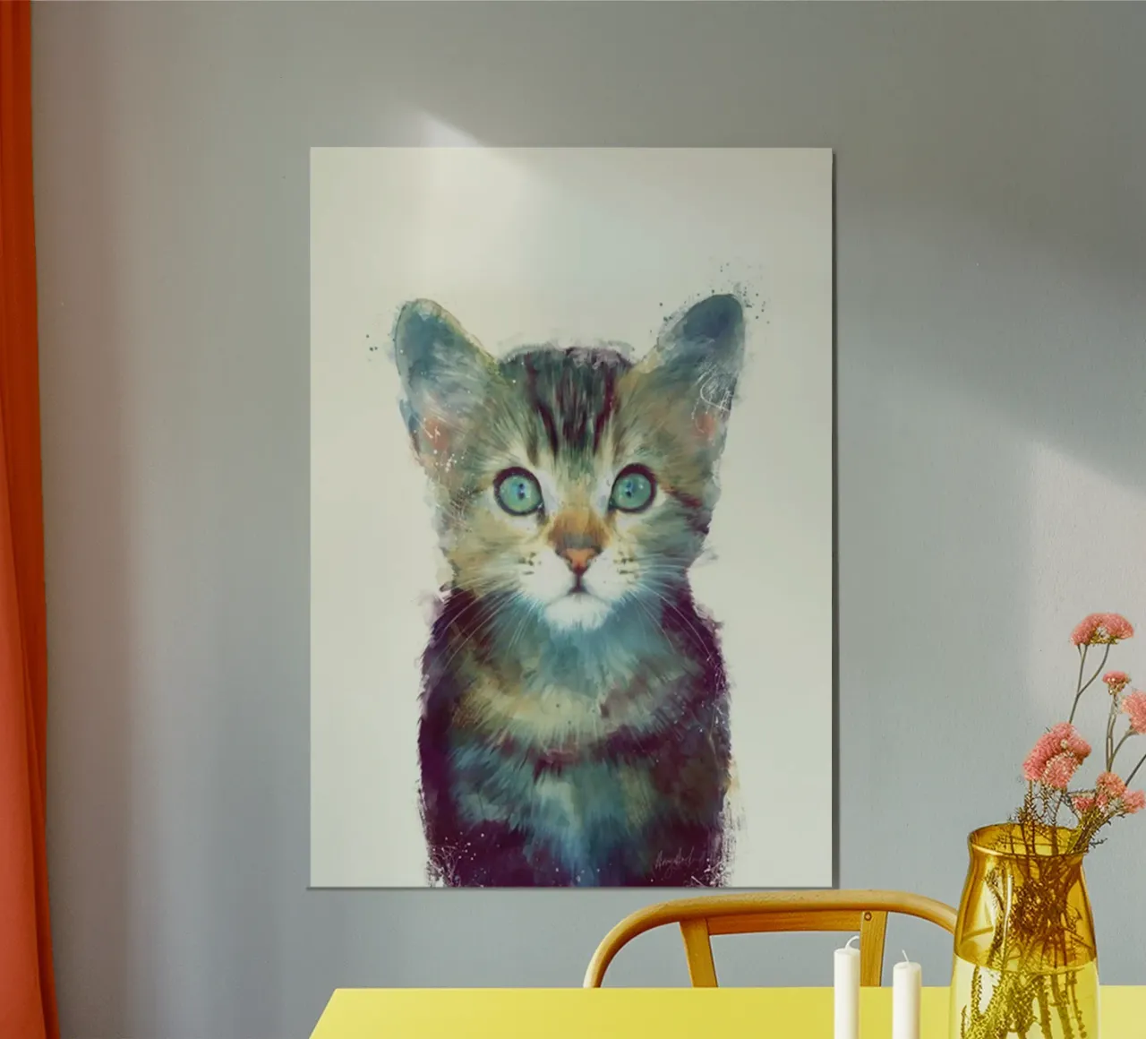 espressione del gattino carino amy hamilton poster con telaio in alluminio da kbm store