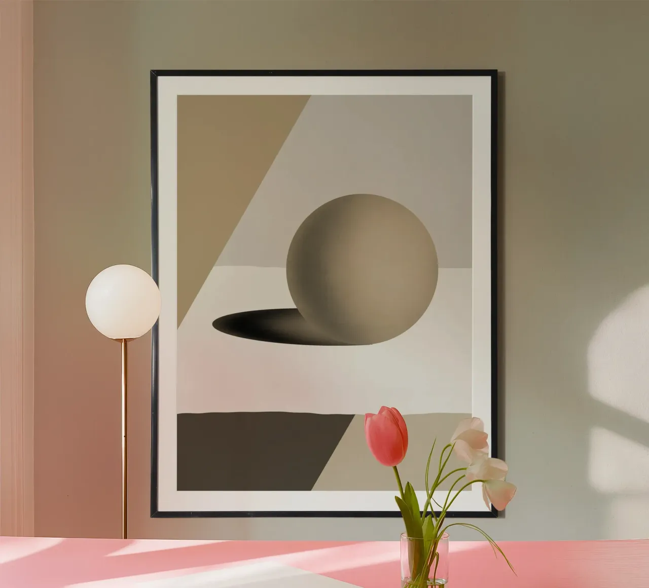 Grey sphere poster by Little Dean