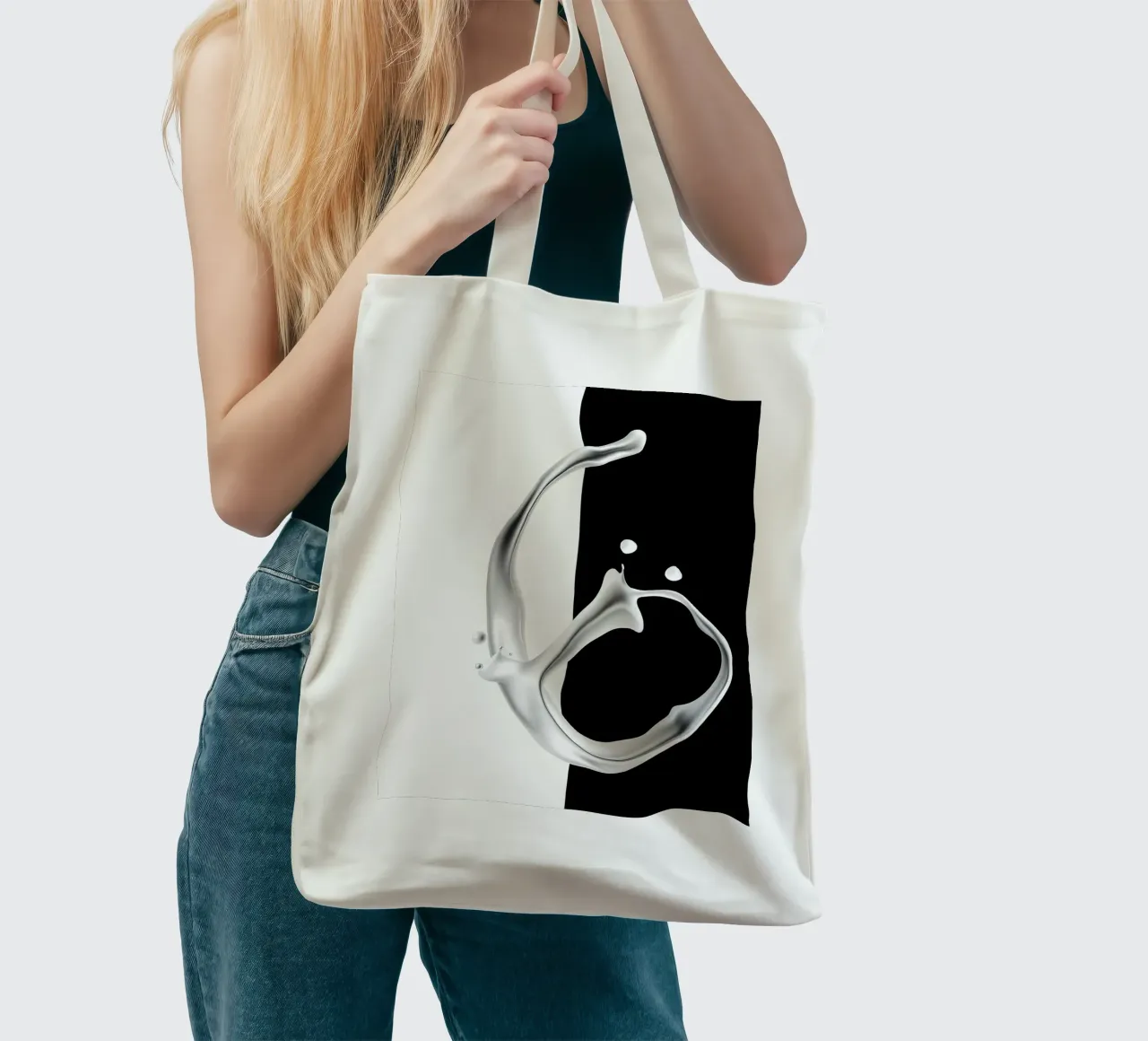 Abstrakt Schwarz Weiß borsa in juta da kosinsart.gallery