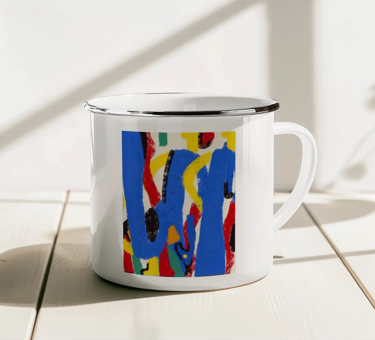 Tratti colorati a pastello tazza in smalto da Little Dean