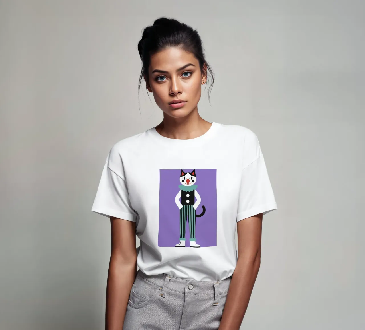 Gatto pagliaccio t-shirt da LOOK DIFFERENT