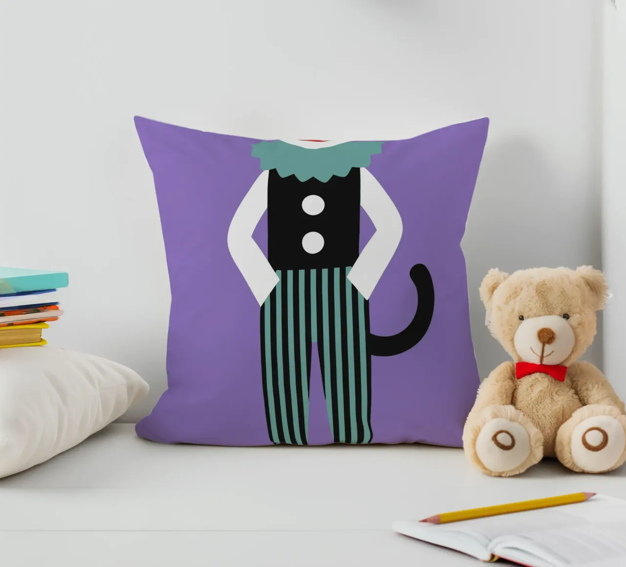 Gatto pagliaccio cuscino da LOOK DIFFERENT