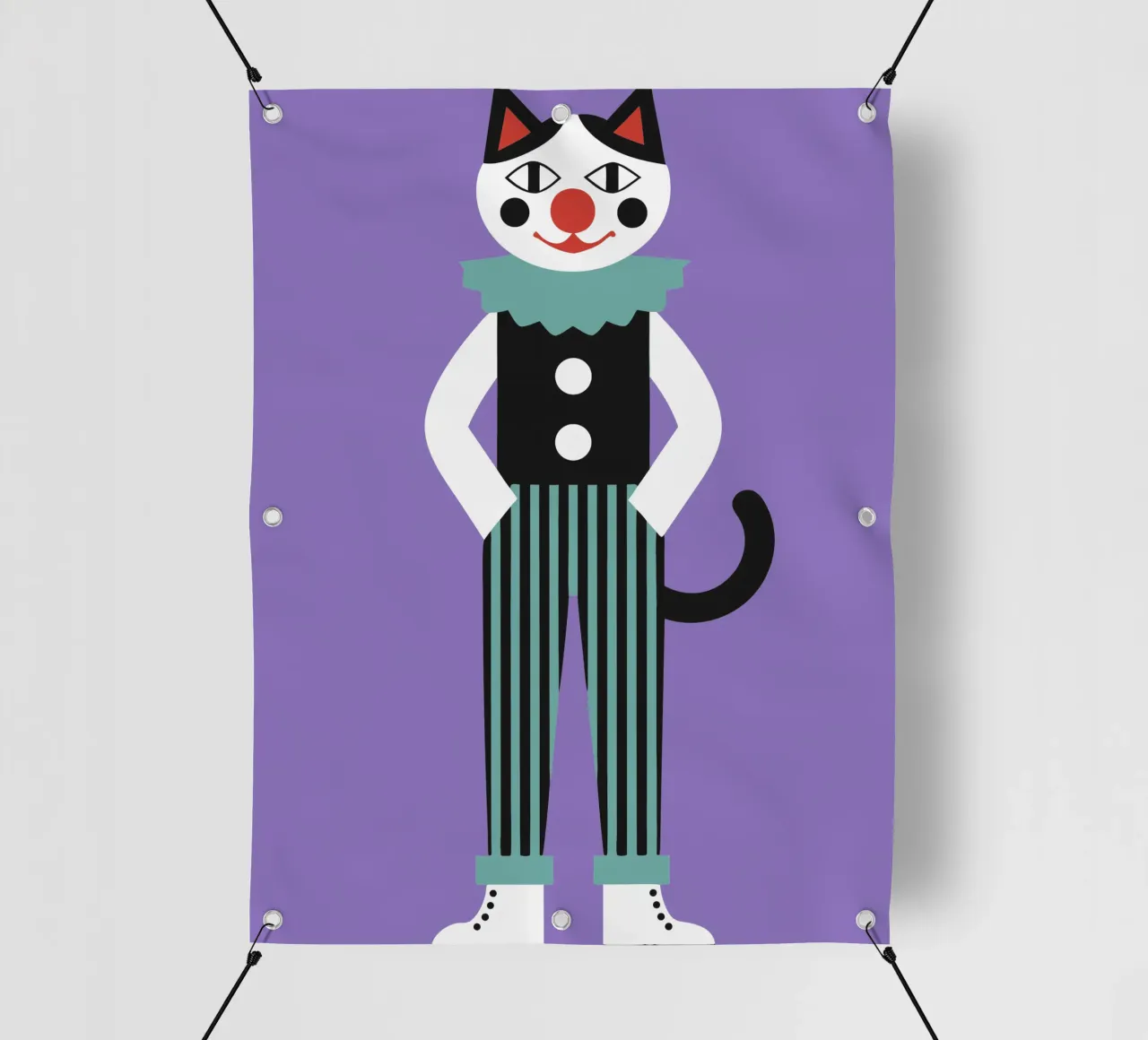 Gatto pagliaccio telo in pvc da LOOK DIFFERENT