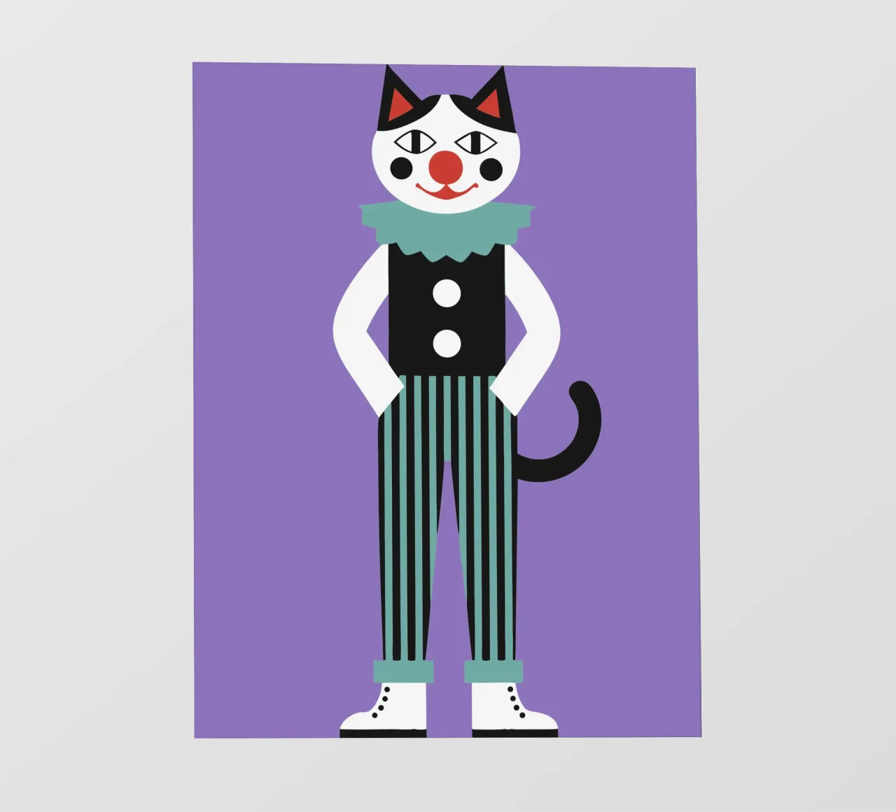 Gatto pagliaccio telo in pvc da LOOK DIFFERENT
