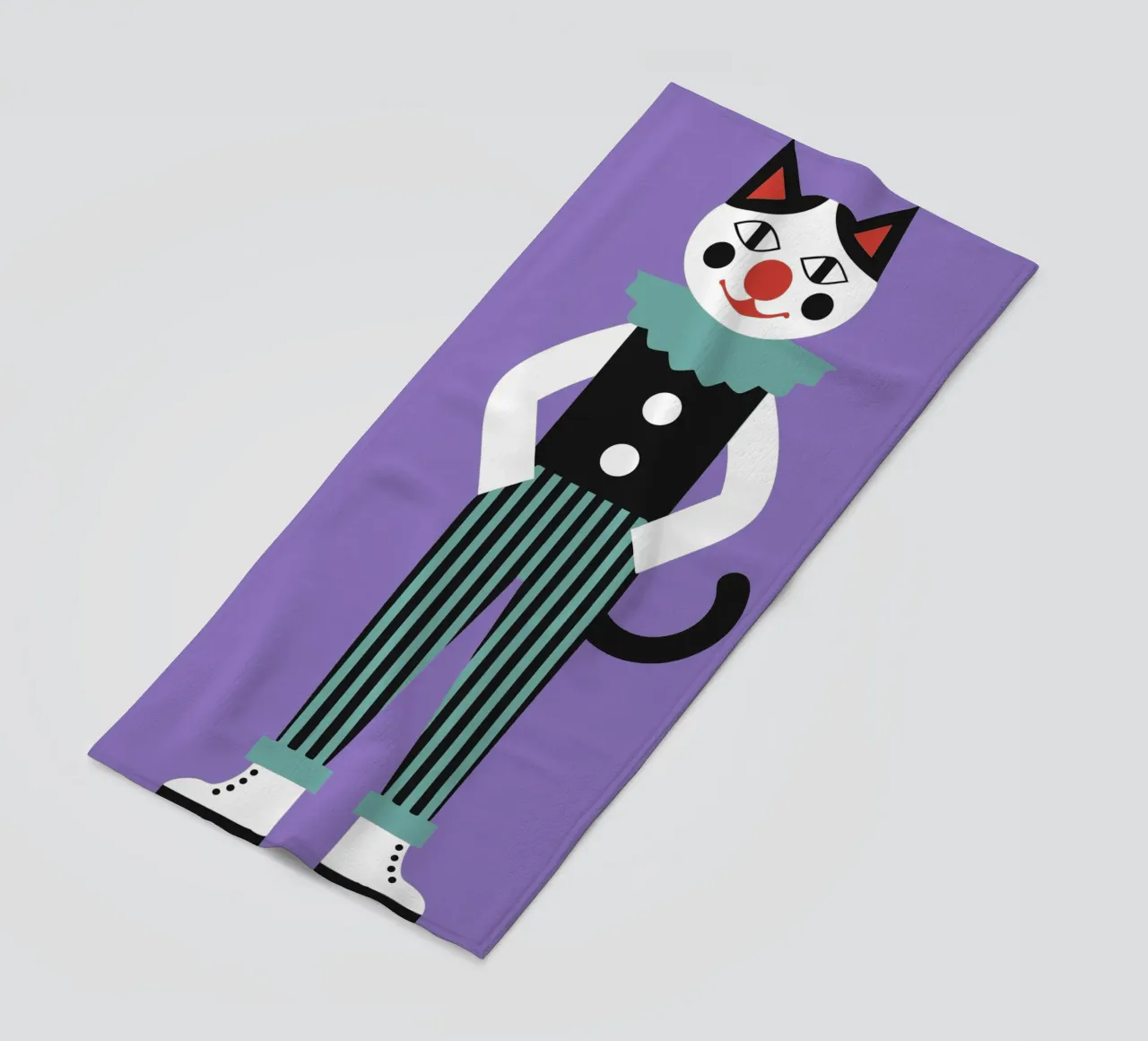 Gatto pagliaccio telo mare da LOOK DIFFERENT