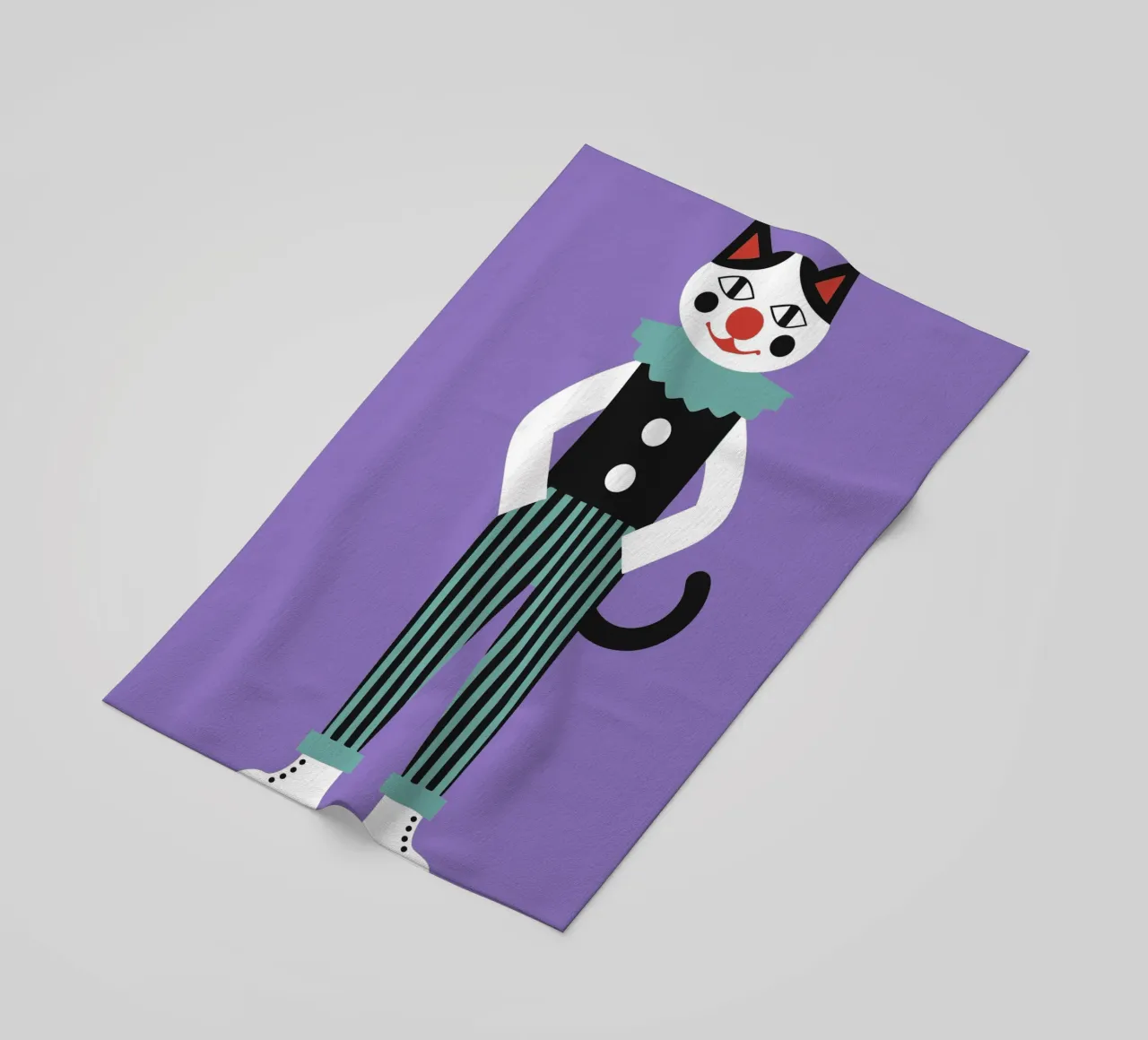 Gatto pagliaccio telo mare da LOOK DIFFERENT