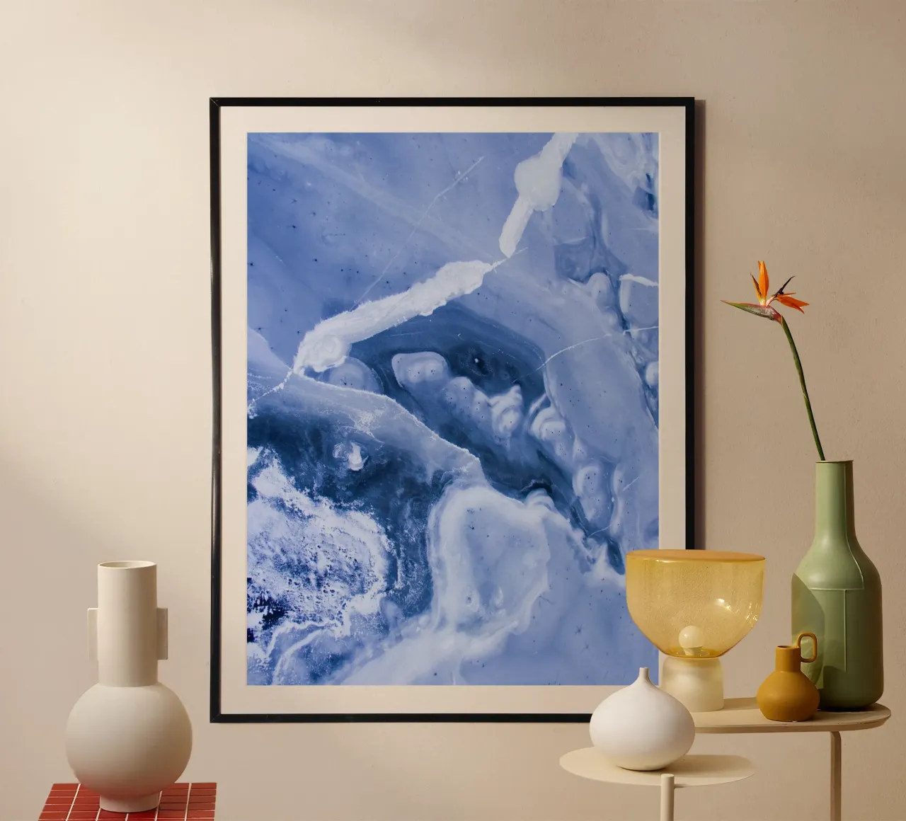 il ghiaccio si è rotto poster con telaio in legno da Bleu
