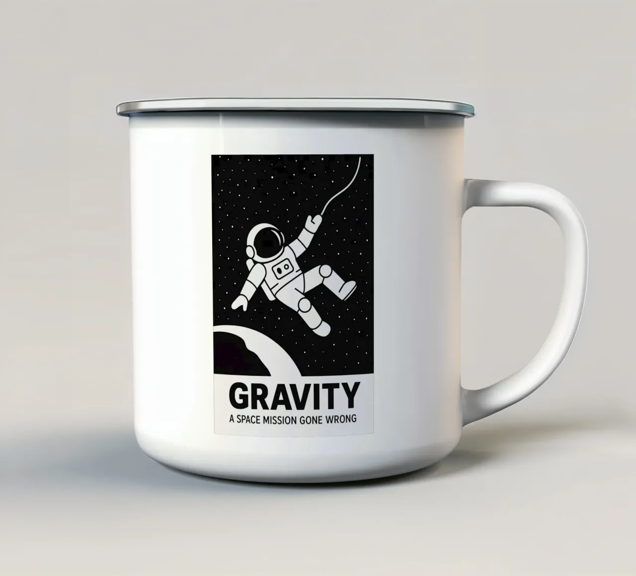Gravity Print emaille mok van MoviesArt