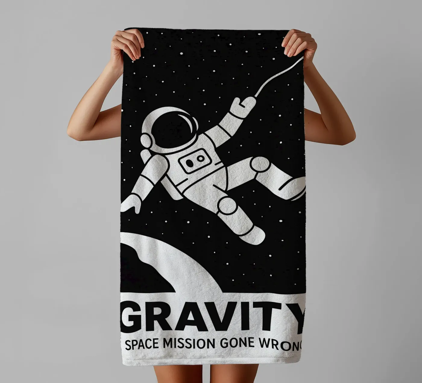 Gravity Print badhanddoek van MoviesArt