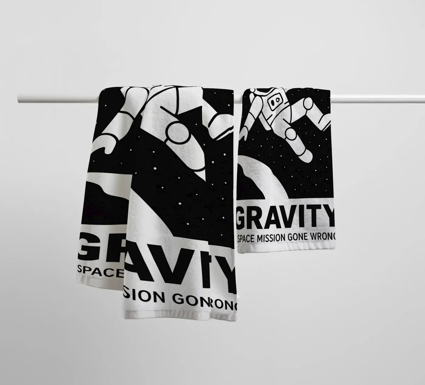 Gravity Print badhanddoek van MoviesArt