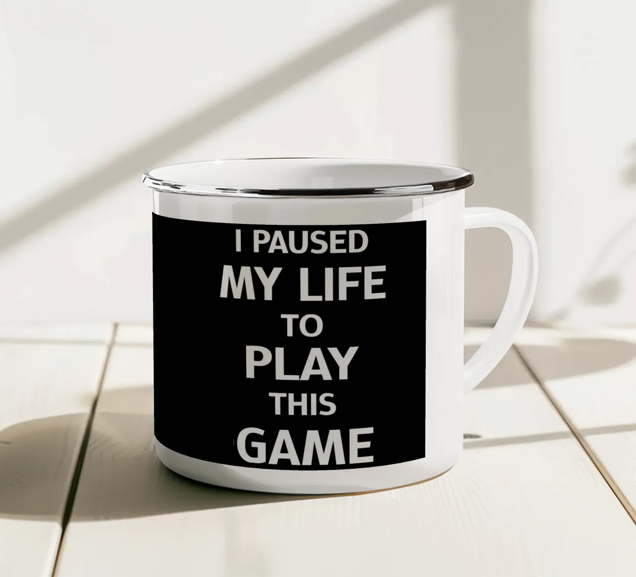 Ho messo in pausa la mia vita per giocare a questo gioco Gamer Gaming tazza in smalto da sillyindustries