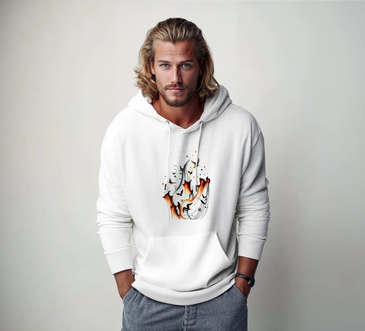 Abstrakt Vogelschiff sudadera con capucha de kosinsart.gallery