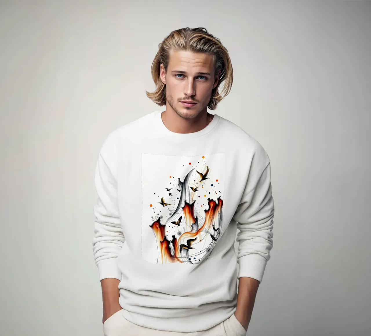 Abstrakt Vogelschiff sweatshirt by kosinsart.gallery