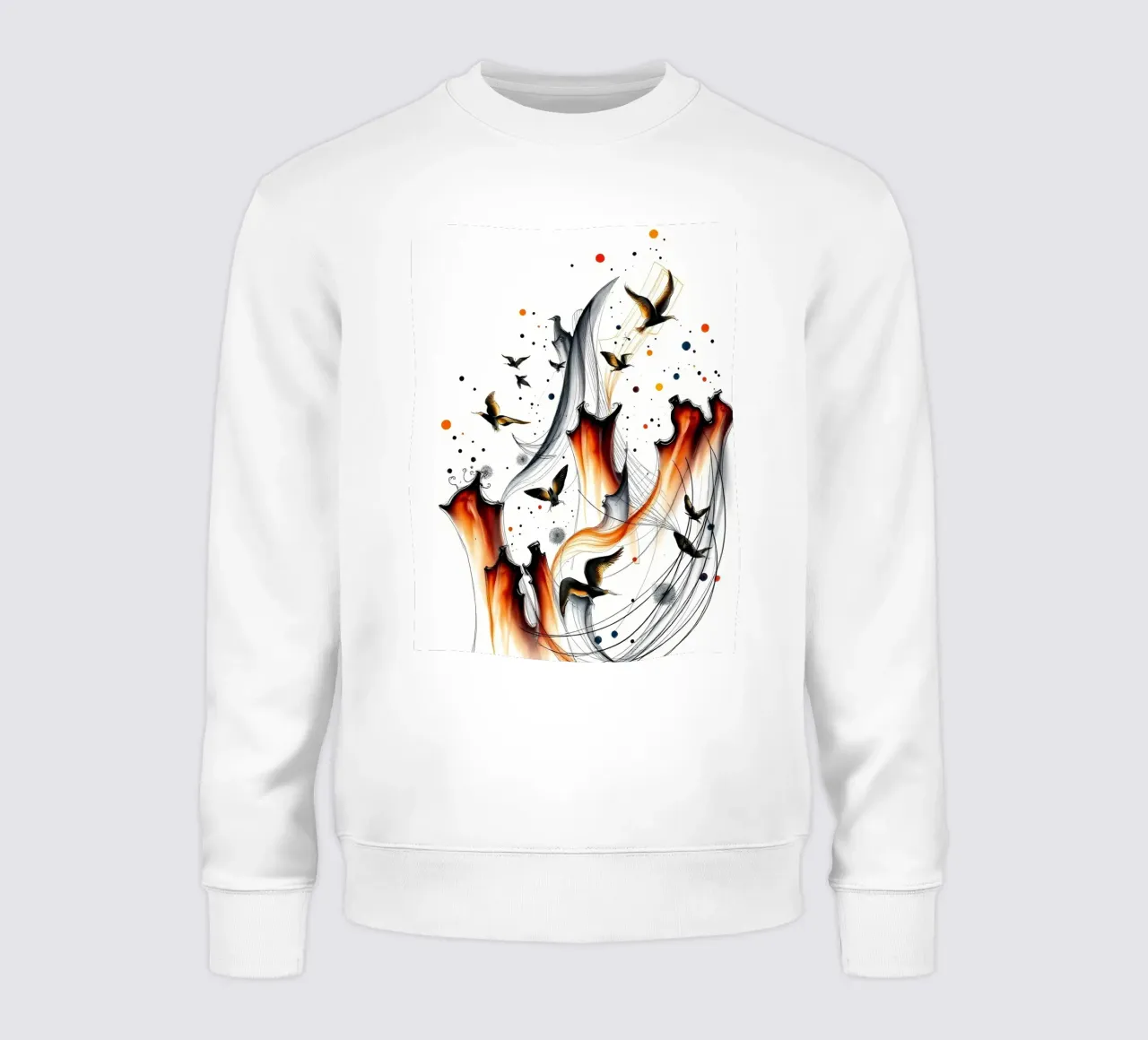 Abstrakt Vogelschiff Sweatshirt von kosinsart.gallery