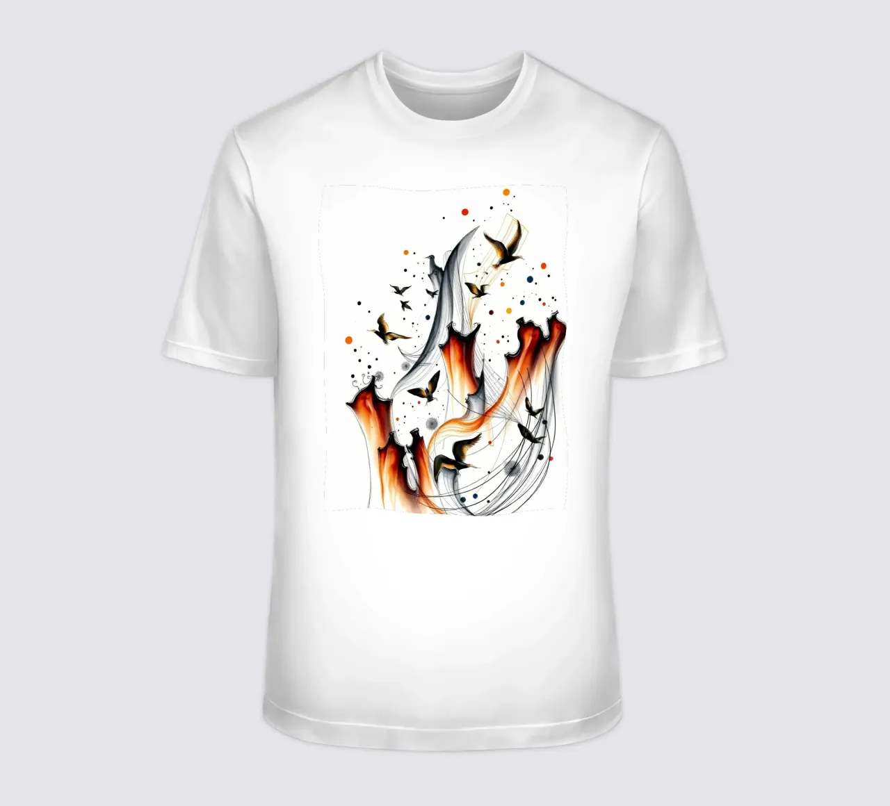 Abstrakt Vogelschiff t-shirt da kosinsart.gallery