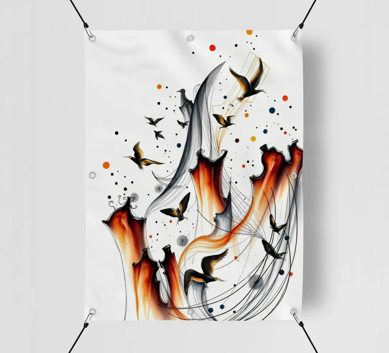 Abstrakt Vogelschiff pvc cover by kosinsart.gallery