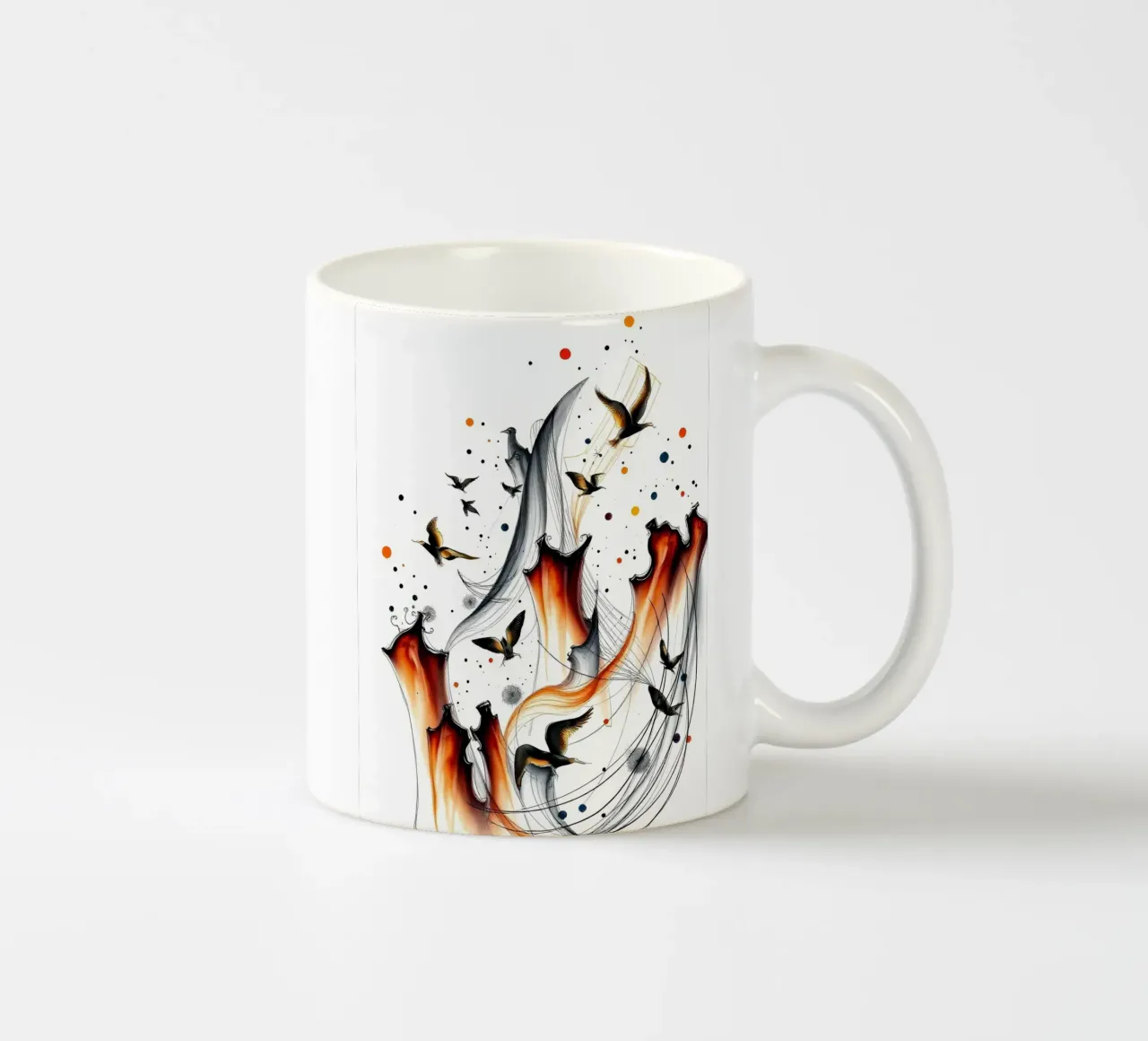 Abstrakt Vogelschiff Keramik Tasse von kosinsart.gallery