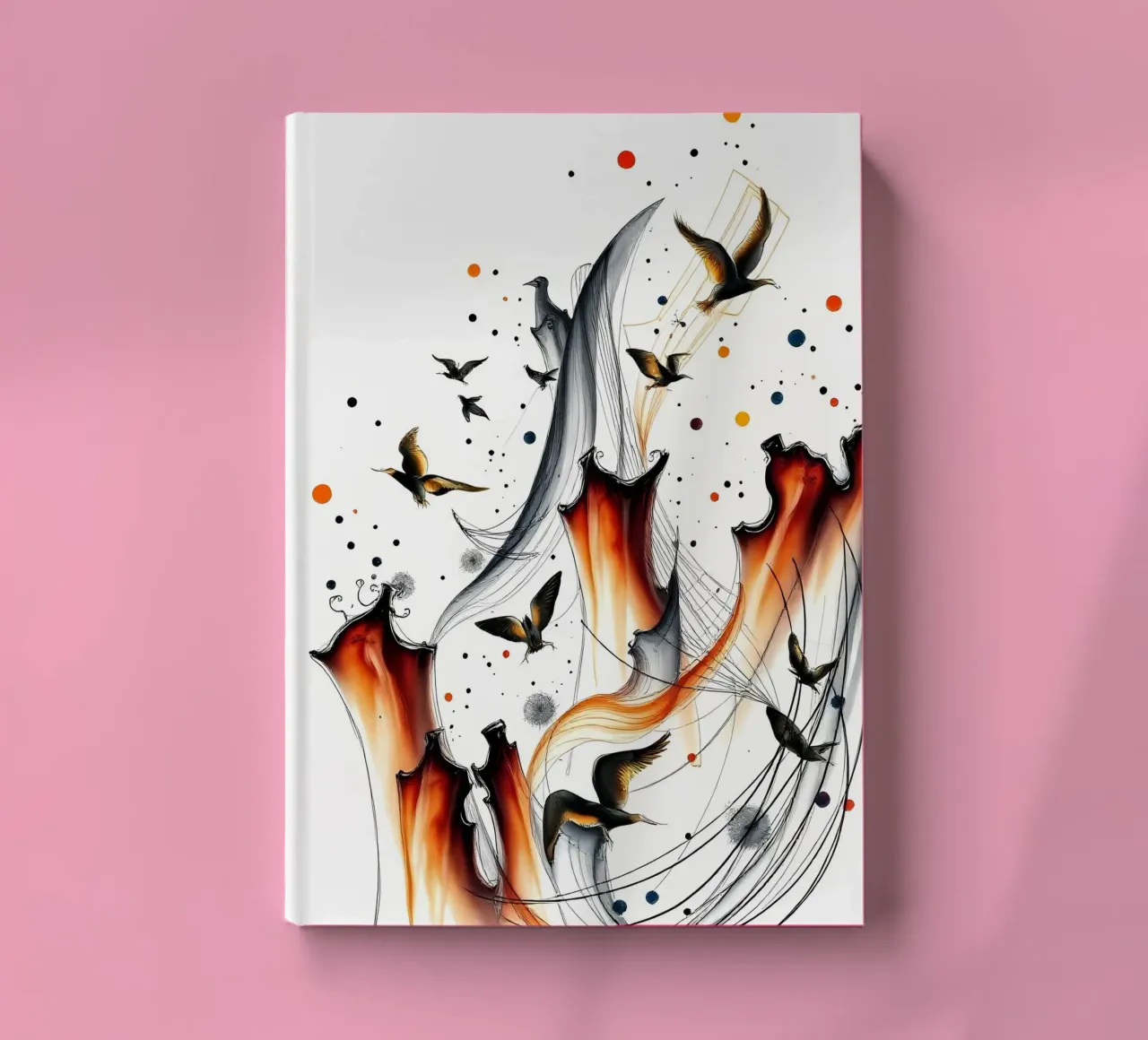 Abstrakt Vogelschiff notebook by kosinsart.gallery