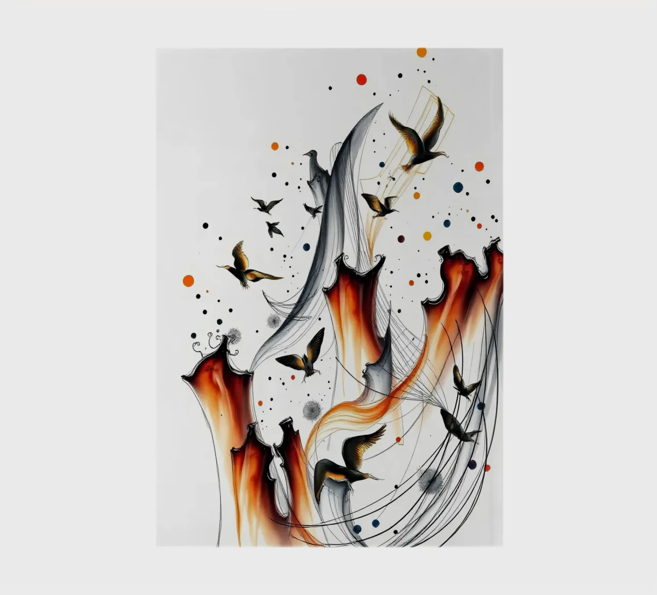Abstrakt Vogelschiff notebook by kosinsart.gallery