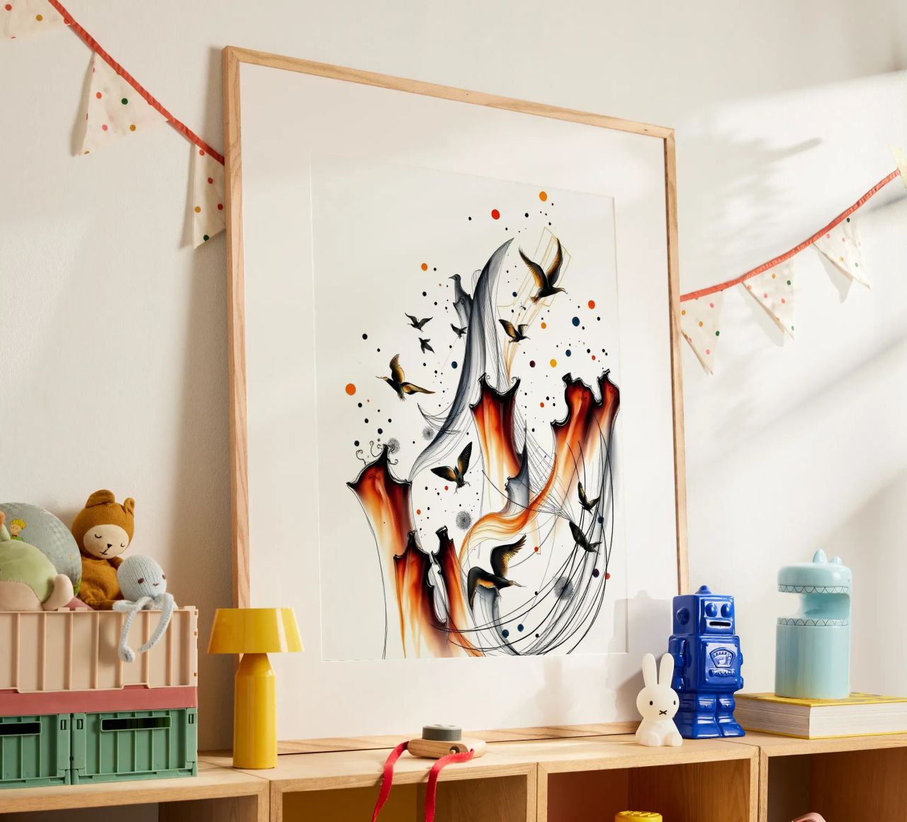 Abstrakt Vogelschiff poster de kosinsart.gallery